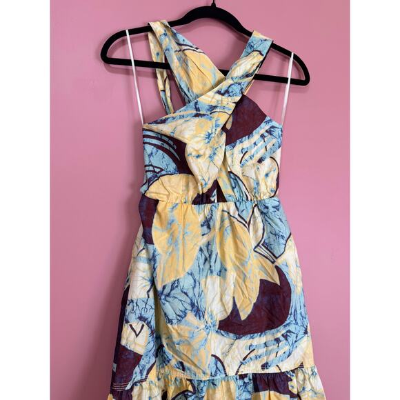 A.L.C Veronica Dress in Carob & Chardonnay Size 4 Maxi Poplin Summer Party - Picture 4 of 10